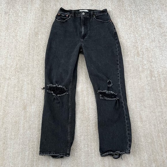 Abercrombie & Fitch Denim - Abercrombie & Fitch Ultra High Rise Ankle Straight Ripped Jean 26 / 2 Curve Love